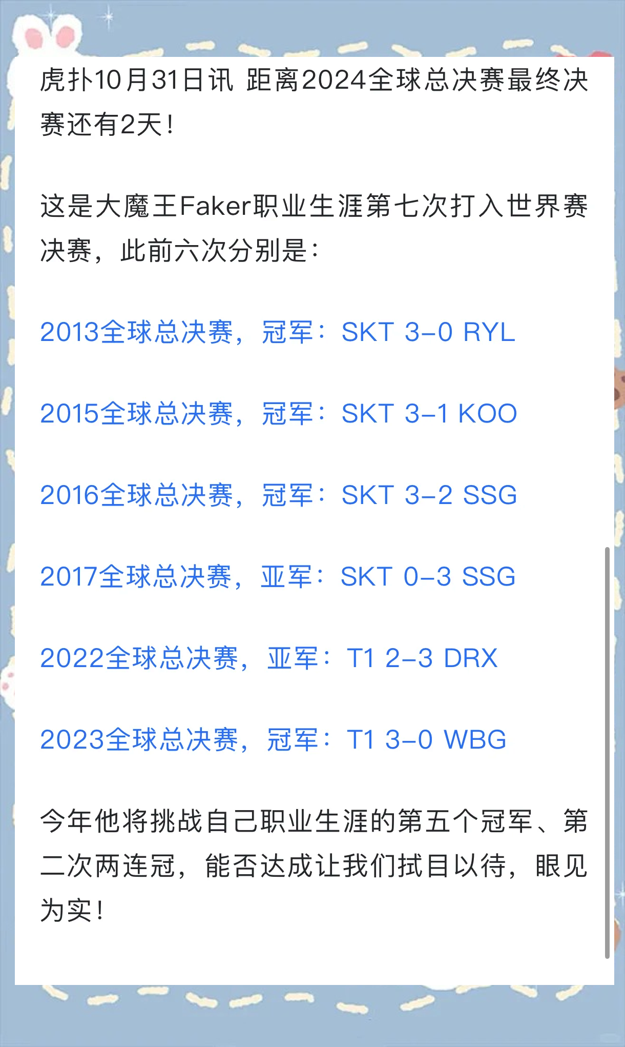 关于大比分获胜引发热议！，Faker在西班牙队比赛中比赛规则变更引发球迷热议的信息